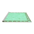 thumbnail image 2 of Ahgly Company Machine Washable Indoor Square Abstract Turquoise Blue Modern Area Rugs, 5' Square, 2 of 4