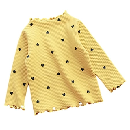 

Elainilye Fashion Toddler Girl Clothes Long Sleeve Tiered Ruffle Tunic Knitted Top Suitable for 1-8 Years Yellow