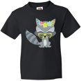 thumbnail image 3 of Inktastic Hipster Raccoon, Raccoon with Glasses, Flowers Youth T-Shirt, 3 of 5