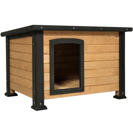 Wooden Dog House - Best Choice Products Wooden Weather-Resistant Log Cabin Dog House, Small, 25