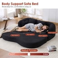 thumbnail image 6 of Timbernest 70" Convertible Sleeper Sofa, 2-in-1 Chenille Boneless Loveseat, Folding Floor Cloud Couch for Living Room Apartment, Black, 6 of 14