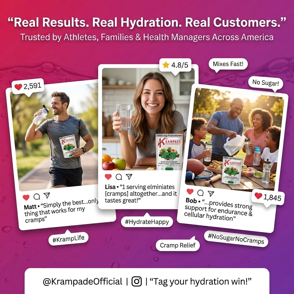 Krampade High Potassium Electrolytes Powder Original Zero Fruit Punch Zero Sugar Cramp Relief Keto 4180mg Electrolytes 2000mg Potassium 50 Servings