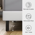 thumbnail image 4 of HAIIDE Queen Bed Frame, Queen Size Platform Bed With Fabric Upholstered Headboard,White, Easy Assembly, 4 of 8