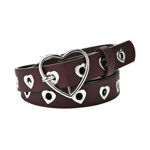 Cinturón elegante para mujer, accesorios de moda, cinturón sencillo con forma de corazón. marrón Corazón B 106x2.3cm