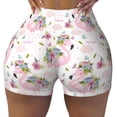 thumbnail image 2 of Goofa Flamingo And Flowers Printed Workout Shorts Women Seamless Scrunch Butt Lifting High Waisted Gym Booty Shorts Elastic Workout Shorts-XX-Large, 2 of 8