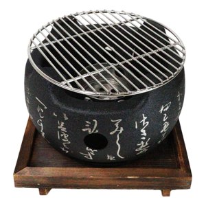 Japanese Cuisine Portable Konro Charcoal Grill BBQ Stove With Mesh And Trivet