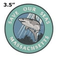 thumbnail image 2 of Save Our Seas! Massachusetts 3.5 Inch Iron Or Sew On Embroidered Fabric Badge Patch Ocean Beach, Salt Life Iconic Series, 2 of 2