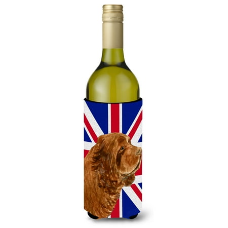 

Carolines Treasures SS4952LITERK Sussex Spaniel with English Union Jack British Flag Wine Bottle Hugger Wine Bottle