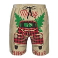 thumbnail image 3 of Balery Christmas Vintage Red Truck Traje de Baño Estilo Hawaiano para Hombre, Shorts de Secado Rápido con Bolsillos-Large, 3 of 6