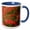 Blue/White, variant on 3drose, Montana, Flathead Lake. Lake at Sunset., 11oz Two-tone Red Mug