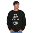 thumbnail image 3 of Keep Calm Fish On Fishing Enthusiast Men's Crewneck Sweatshirt Brisco Brands S, 3 of 6