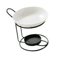 thumbnail image 2 of CoudarTitie Ceramic Essential Oil Burner Desktop Fragrance Warmer Detachable Bowl Warmer black, 2 of 7