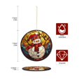 thumbnail image 2 of Stained glass snowman Christmas ornament, Christmas decoration, holiday present idea, heirloom keepsake, round ceramic, gift Exchange, bauble present, gift idea, 2 of 8