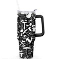 thumbnail image 2 of 40oz Balck and White Mushroom Stainless Steel Flip Straw Tumbler Spill Proof Travel Cup Double Wall Vacuum Insulated Coffee Mug with Top Handle, 2 of 6