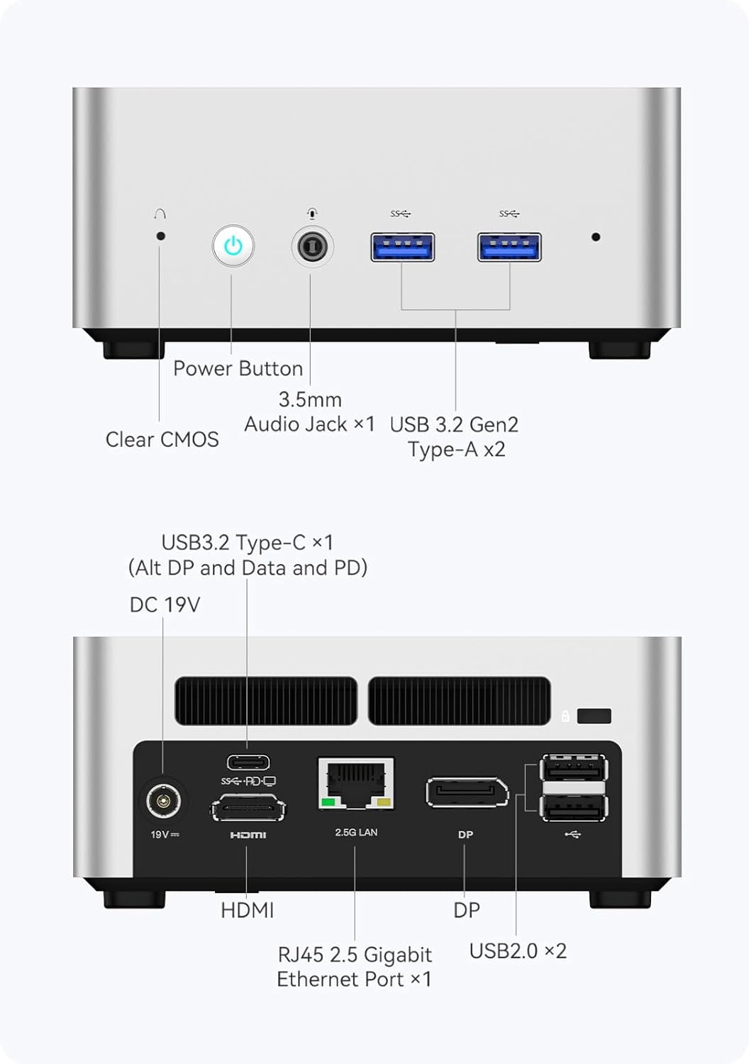 MINISFORUM UN1265 Mini PC, Intel Core i7, Windows 11 Tower, DDR4