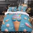thumbnail image 3 of 3D Ice Cream Printed Comforter Cover Set Children Adult Unique Design Bedding Set Bedroom Decor,California King (98"x104"), 3 of 5
