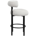 thumbnail image 4 of Meridian Furniture Bordeaux Cream Boucle Fabric Stool, 4 of 9