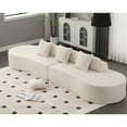 thumbnail image 7 of GNIXUU 130" Modern Combination Sectional Sofa Couch,4 Seater Curved Cloud Couch with 3 Pillows,Terrycloth Fabric Sofa Set for Living room,Apartment,Beige, 7 of 7