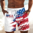 thumbnail image 2 of Tfken 4Th Of July Summer Shorts For Men 250Th Anniversary America Independence Day Drawstring Letter Print Shorts With Pockets Patriotic Male Fashion Clothes White, 2 of 5