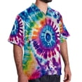 thumbnail image 2 of tie dye73 Men's Short Sleeve Spread Collar Beach Shirts Casual Printed Button Down Unisex Summer Tops, 2 of 6