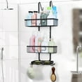 thumbnail image 2 of Over The Door Shower Caddy, Aluminum Bathroom Hanging Shower Caddy Organizer with 2 Basket & Hooks Rustproof for Shampoo, Conditioner & Soap, Black, 2 of 8