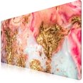 thumbnail image 1 of Golden Marble Extended Gaming Mouse Pad - 35.4x15.7 Inch, Large Non-Slip Rubber Base, Waterproof Keyboard Mouse Mat, Stitched Edges, Perfect for Work, Game, Office, Home, 1 of 6