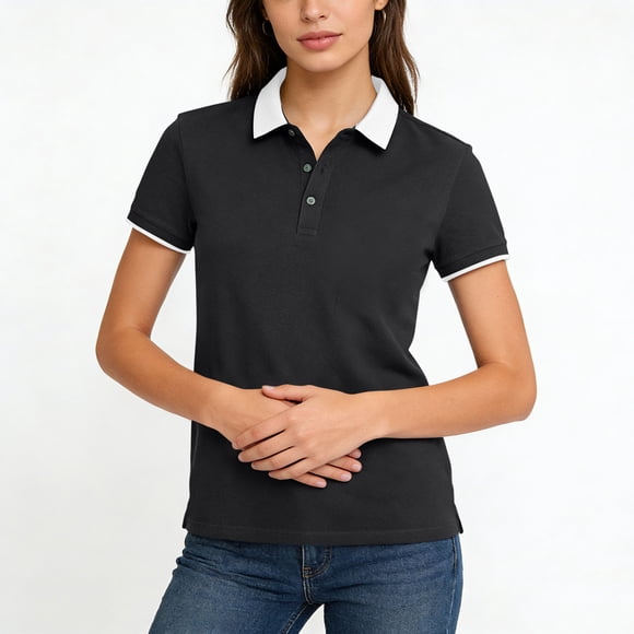 Hauts Décontractés pour Femmes Chemise à Manches Courtes avec Col