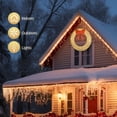 thumbnail image 3 of Artificial Pre-Lit Outdoor Christmas Wreath Decoration, 48in Metal w/ 315 LED Lights Holiday Decor for Home/Outside Exterior, Halloween/Christmas Collection with Bow, PVC Tips - Gold, 3 of 7
