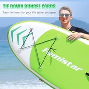 Famistar 12 Inflatable Stand Up Paddle Board SUP w/ 3 Fins, Adjustable Paddle, Pump & Carrying Backpack