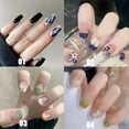 thumbnail image 3 of 24pcs/Box Butterffly Full Cover Manicure Tool Short Round/Square Head False Nails Nail Tips Wearable Fake Nails 01, 3 of 7