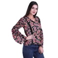 thumbnail image 2 of Moomaya Kurta Col Kurta Dentelle Détails Imprimé Manches Longues Tunique, 2 of 5