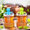 thumbnail image 3 of Juego de 6 filtros Infusores de té de silicona, té de hojas sueltas, cuchara coladora de té de flores, bola de té de hojas sueltas de acero inoxidable, 3 of 5