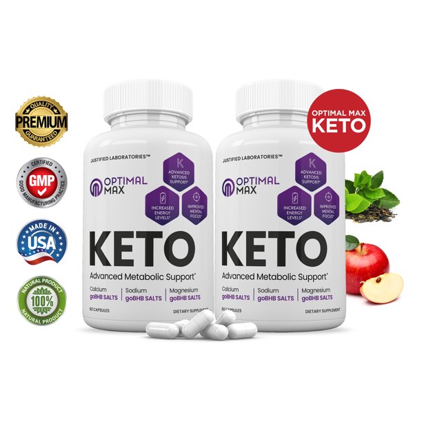 (2 Pack) Optimal Max Keto Pills Includes Apple Cider Vinegar Patented
