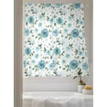 thumbnail image 3 of Sheer Curtains 63 inches Long, Farmhouse Flower Country Light Blue Floral Leaf Texture Light Filtering Sheer Window Curtains Rod Pocket Voile Drapes for Bedroom Living Room, 52"W x 63"L 2 Panels, 3 of 7
