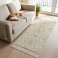thumbnail image 4 of Kitchen Rug Runner 2'x 5', Beige Boho Indoor/Outdoor Washable Carpet with Tassels, Vintage Ethnic Floral Abstract Geometric Reversible Low-Pile Soft Area Rug for Living Room, Bedside, Sink, 4 of 9