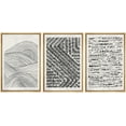 thumbnail image 2 of PixonSign Framed Wall Art Set Black & White Pastel Geometric Wheat Landscape Artwork Personalized Nature Modern Prints Colorful Nordic Calm/Zen for Home Decor - 24"x36"x3 Panels Natural, 2 of 5
