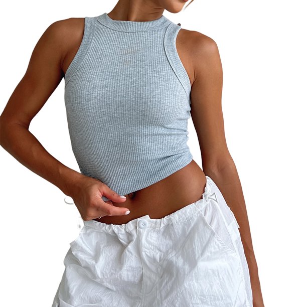 Camiseta De Verano Para Mujer Sexy fitness pit strip top verano nuevo ombligo recortado chaleco delgado corto Cgtredaw Para estrenar