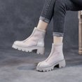 thumbnail image 2 of Botas blancas de tacón alto para mujer, botas hasta el tobillo con cremallera y malla hueca de cuero, 2 of 5