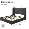 thumbnail image 6 of 4 EVER WINNER Queen Size Bed Frame, Modern Upholstered Platform Bed Frame with Button Wingback Headboard, White, 6 of 7