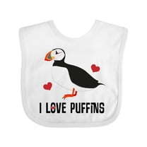 Inktastic I Love Puffins Cute Birdwatcher Boys or Girls Baby Bib