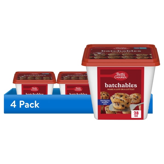 (4 pack) Betty Crocker Batchables Blueberry Muffin Mix, Mix and Bake 4 to 12 per batch, 28 oz.