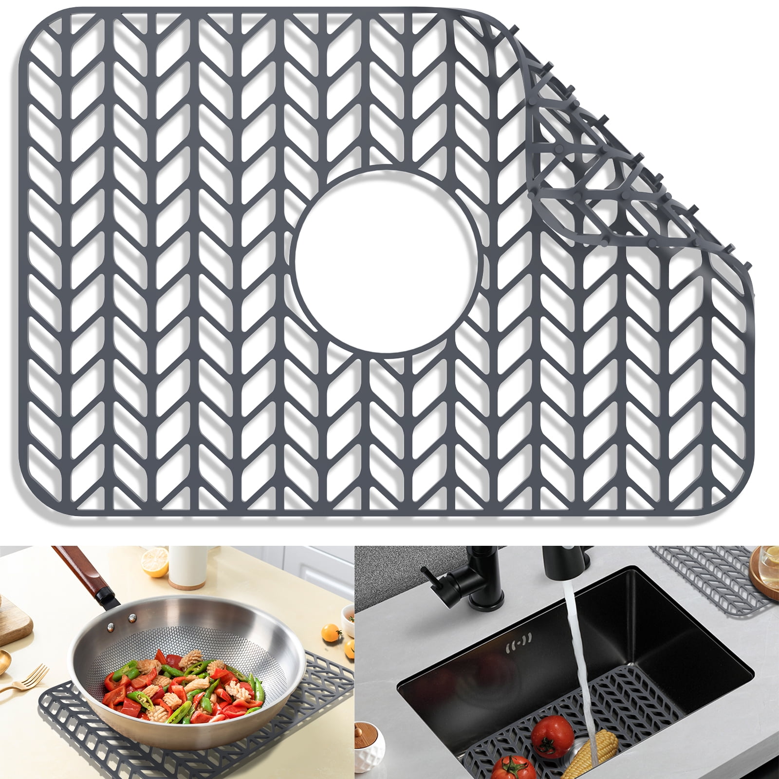 Sink Protectors for Kitchen Sink YIBUKIY 18.2"x 12.5" Sink Mat Heat