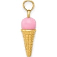 thumbnail image 3 of 14K Yellow Gold Satin Polished 3D Pink Quartz Ice Cream Cone Charm (23 X 6) Made In Peru yc257, 3 of 6