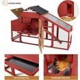 thumbnail image 7 of MEDEHOO Large Chicken Coop for Outdoor with Nest Box and Removable Tray, Hen House Waterproof for 2-6 Chickens, Outdoor Poultry Cage with Wheels, Red, 7 of 7
