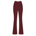 thumbnail image 5 of Audhol Flare Yoga Pants for Women 2025 Womens High Waist Leggings Regular Solid Flared Pants Active Workout Yoga Pants Trousers Womens Yoga Pants Wine L, 5 of 5