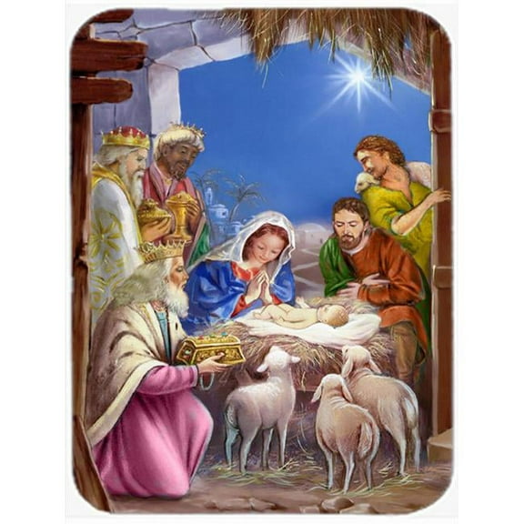 The Wise Men at the Nativity Christmas Glass Large Cutting Board