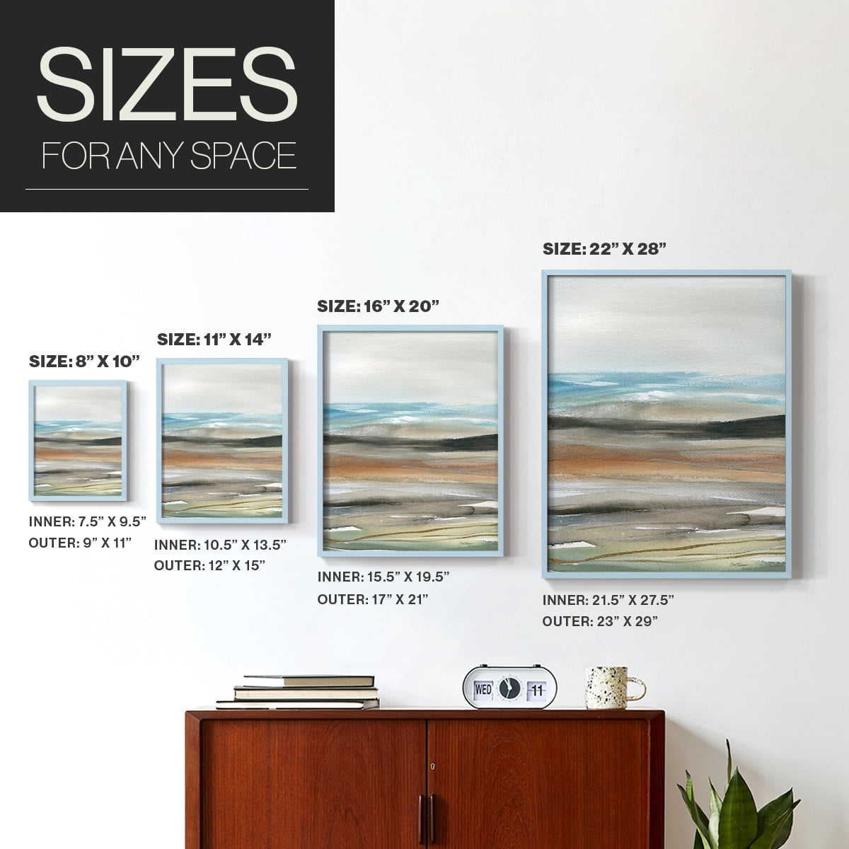 Nature's Many Layers I in Blue Solid Wood 11 x 14 Framed Print