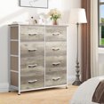 thumbnail image 6 of GALAXHERO 8 Drawer Fabric Dresser for Bedroom, Storage Bins Chest of Drawer for Closet, Living Room, Hallway, Greige, 6 of 7