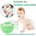 thumbnail image 2 of Green Plastic Loose Powder Container with Powder Puff Refillable After Bath Powder Puff Talcum Powder Case Portable Travel Face Cosmetic Stroage Distributor Make-up Loose Powder Jars, 2 of 6