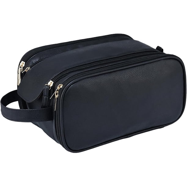Neceser Hombre, Neceser De Viaje Con Manija, Cosmetiquera Para Maquillaje, Organizr De Viaje De Baño Con Doble Cremallera, Gran Capacidad, Impermeable,Regalos Para Hombres y Mujeres